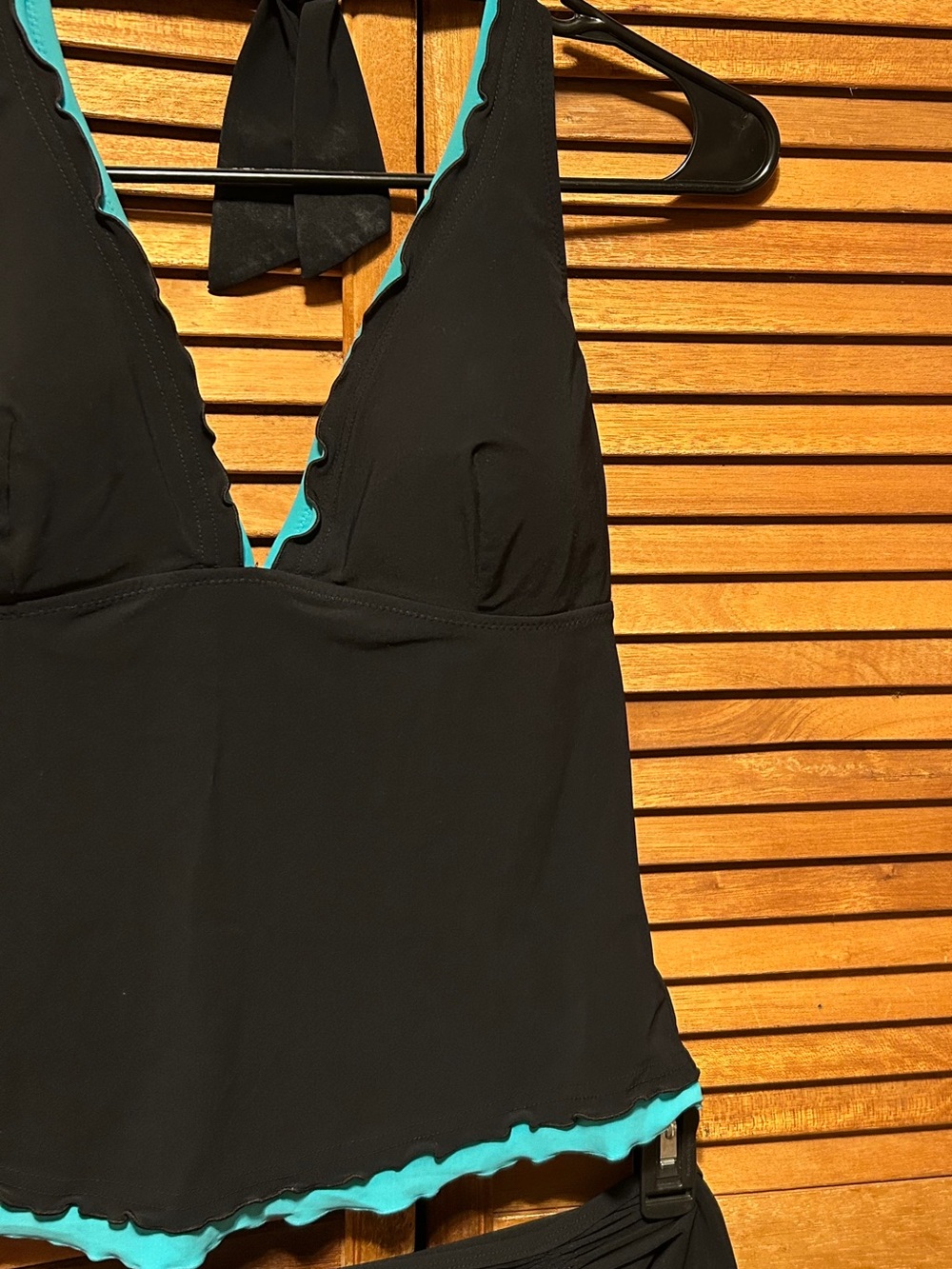 Profile by Gottex Bachata Black & Turquoise Tankini Halter Top 2pc Swimsuit - Picture 7 of 16